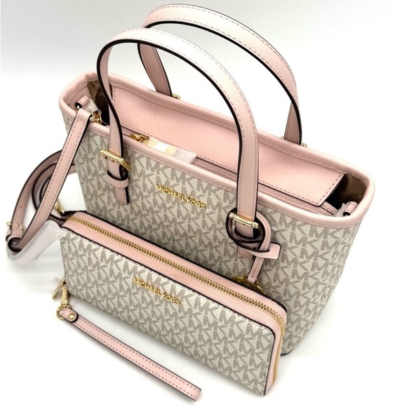 Michael Kors Jet Set Travel Extra-Small Top-Zip Tote Bag & Continental Wallet - Picture 8 of 11